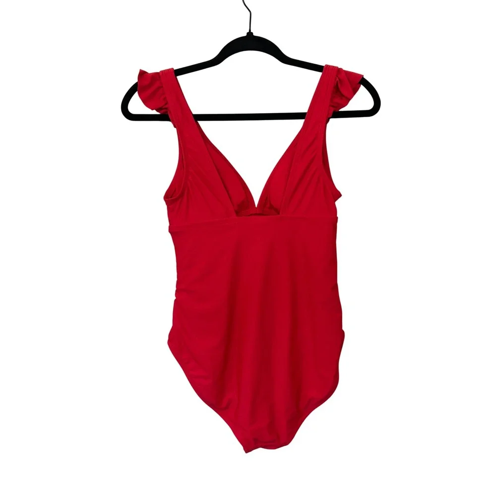 Cherry Crush Ruchedt One-Piece🍒 Womens Small Swimsuit - Picture 3 of 8